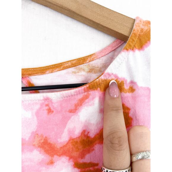 Cuddl Duds Women's Pink Tie Dye Tank Dress Medium Pink Ochre Camo Sleevless - Picture 10 of 10